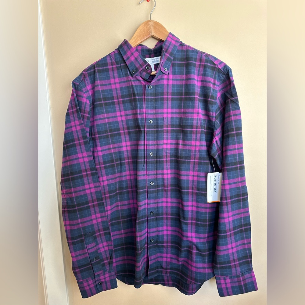 Old Navy Men’s Long Sleeve Plaid Shirt Size L NWT